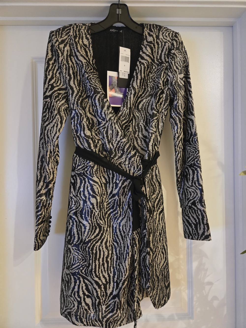 Black and White Zebra Wrap Dress